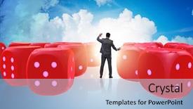  Presentation with probability - PPT layouts with dice probability - businessman thinking about chances background and a  colored foreground