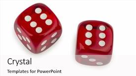  Presentation with gambling addiction - Colorful slide set enhanced with dice probability - red cube symbol photo backdrop and a white colored foreground