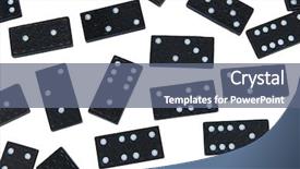  Presentation with molecular biology white - Presentation design consisting of dice reaction - dominoes on white background background and a  colored foreground