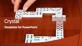  Presentation with domino - Cool new slide deck with woman-shaman with horns backdrop and a wine colored foreground