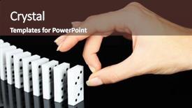  Presentation with black chalkboard vintage blackboard isolated - PPT layouts with dice reaction - hand pushing dominoes isolated background and a tawny brown colored foreground