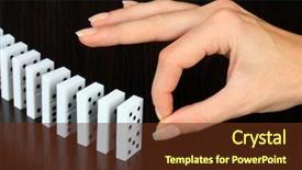  Presentation with prebiotics probiotics a wooden - Beautiful theme featuring dice reaction - hand pushing dominoes on wooden backdrop and a  colored foreground