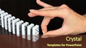  Presentation with surgical hand wash - Slide set enhanced with dice reaction - hand pushing dominoes on wooden background and a tawny brown colored foreground