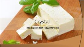  Presentation with feta cheese - Amazing slide deck having diced feta cheese on wooden backdrop and a lemonade colored foreground
