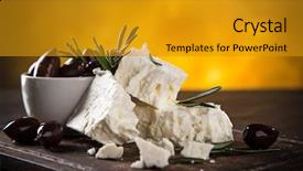  Presentation with mount of olives - Cool new slides with diced feta with olives close backdrop and a gold colored foreground