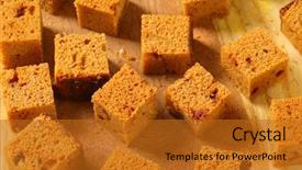  Presentation with gingerbread - Colorful PPT layouts enhanced with diced gingerbread on a wooden cutting board backdrop and a gold colored foreground