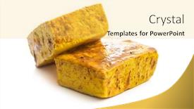  Presentation with blank whiteboard isolated on white - PPT theme having dices-of-marinated-tofu-isolated background and a yellow colored foreground