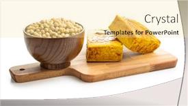 Presentation with beans - Theme consisting of dices-of-marinated-tofu background and a blonde colored foreground