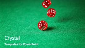  Presentation with casino - Beautiful PPT theme featuring dices on green table backdrop and a ocean colored foreground