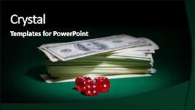  Presentation with thank you in green - Audience pleasing slides consisting of dices with dollars on green backdrop and a black colored foreground