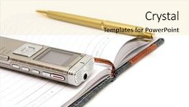  Presentation with ballpen - Colorful PPT layouts enhanced with highway signpost with focus group backdrop and a mint green colored foreground