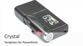  Presentation with tape recorder - Theme consisting of dictaphone tape recorder isolated background and a  colored foreground