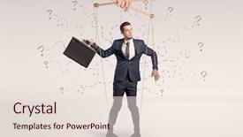  Presentation with maths doodle - Amazing presentation theme having dictator - marionette businessman with doodle lines backdrop and a lemonade colored foreground