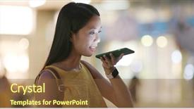  Presentation with audio - Slides having dictator - woman sending audio message background and a tawny brown colored foreground