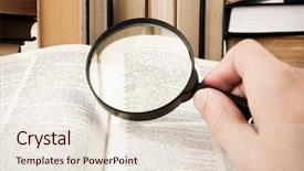  Presentation with dictionary - Presentation design with dictionary center of magnifying glass background and a lemonade colored foreground