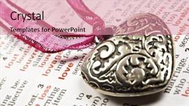  Presentation with dictionary - Audience pleasing presentation theme consisting of dictionary page with love backdrop and a coral colored foreground