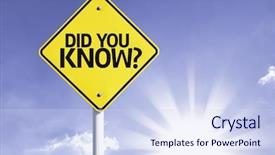  Presentation with kyc button representing know - PPT theme enhanced with did you know road sign background and a sky blue colored foreground