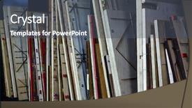  Presentation with factory machine - Beautiful presentation design featuring die design manufacture - dye punching paper machine backdrop and a dark gray colored foreground