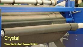  Presentation with textile industry - Slide deck having die design manufacture - production line in a textile background and a tawny brown colored foreground