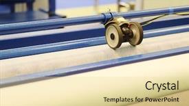  Presentation with textile industry - Amazing presentation design having die design manufacture - production line in a textile backdrop and a blonde colored foreground