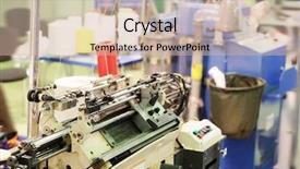  Presentation with weaving textile - Audience pleasing PPT layouts consisting of die design manufacture - textile industry - weaving machine backdrop and a soft green colored foreground