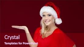  Presentation with purple festive christmas red - Cool new PPT theme with die frau mit dem lila hut - attractive woman in christmas cap backdrop and a crimson colored foreground