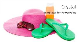  Presentation with summer at the beach - Colorful presentation theme enhanced with die frau mit dem lila hut - beach accessories - summer travel backdrop and a white colored foreground