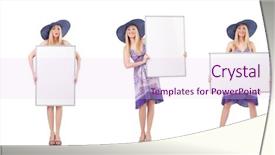  Presentation with whiteboard - PPT layouts consisting of die frau mit dem lila hut - beautiful woman in purple dress background and a  colored foreground