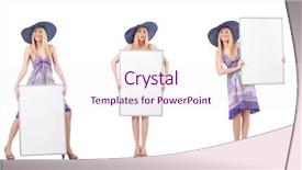  Presentation with purple gold floral - Presentation theme consisting of die frau mit dem lila hut - beautiful woman in purple dress background and a  colored foreground