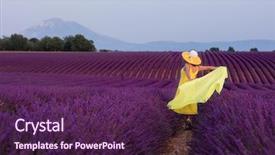  Presentation with flower woman - Audience pleasing presentation theme consisting of die frau mit dem lila hut - beautiful young asian woman backdrop and a  colored foreground