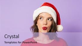  Presentation with purple festive christmas red - Colorful PPT theme enhanced with die frau mit dem lila hut - image of an excited shocked backdrop and a light blue colored foreground