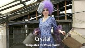  Presentation with fashion - Audience pleasing PPT theme consisting of die frau mit dem lila hut - modern fashion vanguard woman leaving backdrop and a  colored foreground