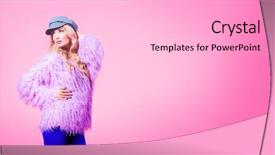  Presentation with bright - Presentation theme enhanced with die frau mit dem lila hut - portrait of a fashionable bright background and a  colored foreground