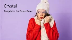  Presentation with purple night in the winter - PPT theme consisting of die frau mit dem lila hut - portrait of a young frozen background and a light blue colored foreground