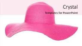  Presentation with hat - Colorful presentation theme enhanced with die frau mit dem lila hut - summer beach hat isolated backdrop and a coral colored foreground