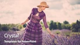  Presentation with base ball field - PPT theme having die frau mit dem lila hut - woman in purple dress background and a violet colored foreground