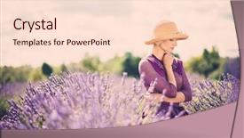  Presentation with dogwood and purple - Slide deck enhanced with die frau mit dem lila hut - woman in purple dress background and a lemonade colored foreground