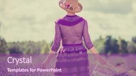  Presentation with purple - Audience pleasing presentation design consisting of die frau mit dem lila hut - woman in purple dress backdrop and a violet colored foreground