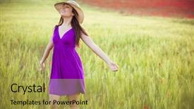 Presentation with freedom - PPT layouts enhanced with die frau mit dem lila hut - young beautiful girl feeling freedom background and a  colored foreground