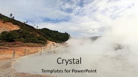  Presentation with sulfur - Audience pleasing presentation design consisting of dieng national park java indonesia backdrop and a mint green colored foreground