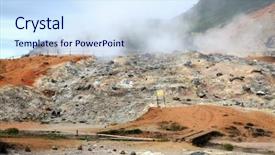  Presentation with sulfur - Amazing slide deck having dieng national park java indonesia backdrop and a sky blue colored foreground