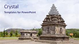  Presentation with qrs complex ecg - Amazing PPT layouts having dieng temple arjuna complex plateau backdrop and a sky blue colored foreground