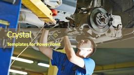  Presentation with diesel - Cool new presentation theme with diesel - garage auto mechanic repairman checking backdrop and a coral colored foreground