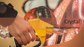  Presentation with refilling - Beautiful PPT theme featuring diesel - hand refilling the car backdrop and a red colored foreground