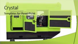  Presentation with diesel - Colorful PPT theme enhanced with diesel - image of a movable compressor backdrop and a soft green colored foreground