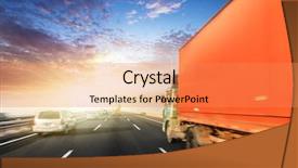  Presentation with trucks - Slide deck enhanced with diesel - motion trucks on the freeway background and a coral colored foreground