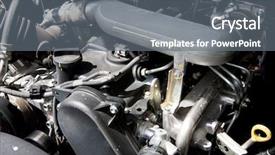 Presentation with diesel engine - Beautiful theme featuring diesel engine detail backdrop and a gray colored foreground