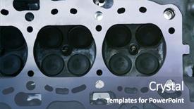  Presentation with automotive interior inside car - Theme enhanced with diesel engines - car engine inside view isolated background and a ocean colored foreground