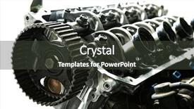 Presentation with diesel engine - Presentation theme enhanced with diesel engines - car engine inside view isolated background and a dark gray colored foreground