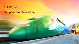  Presentation with blur - Amazing theme having diesel engines - high-speed train with motion blur backdrop and a gray colored foreground